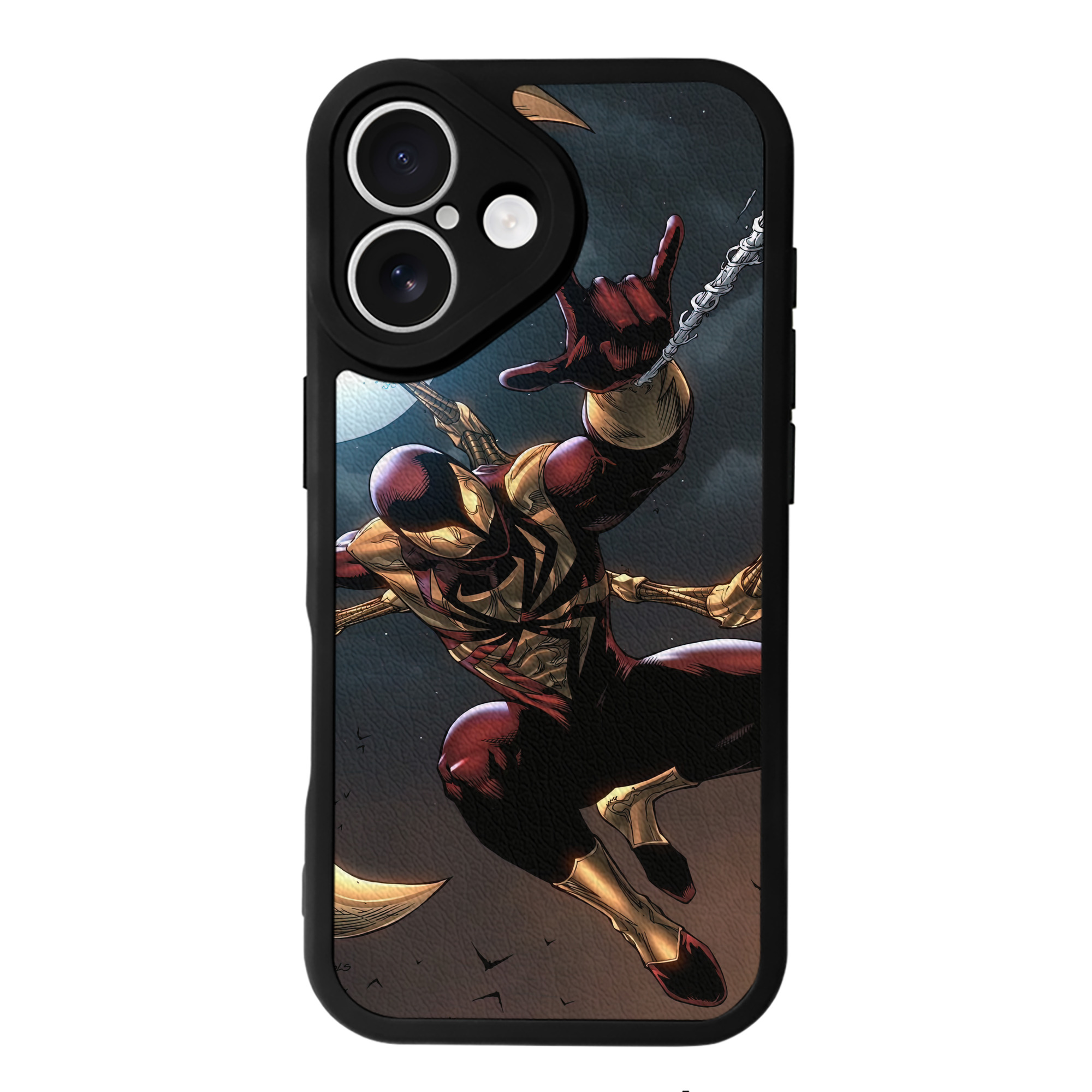 Spider Man スパイダーマン 【iPhone 16シリーズ対応】シリコンスマホケース（レザー調） 材質：シリコン